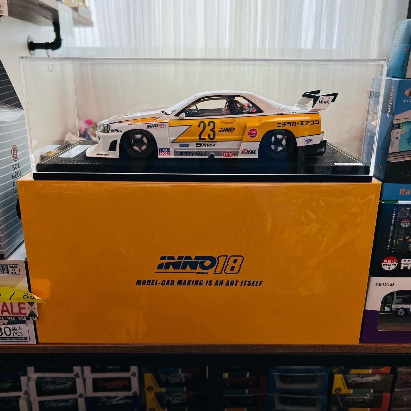 INNO18 1:18 SKYLINE "LBWK" (ER34) Super Silhouette Hoshion Retro Livery