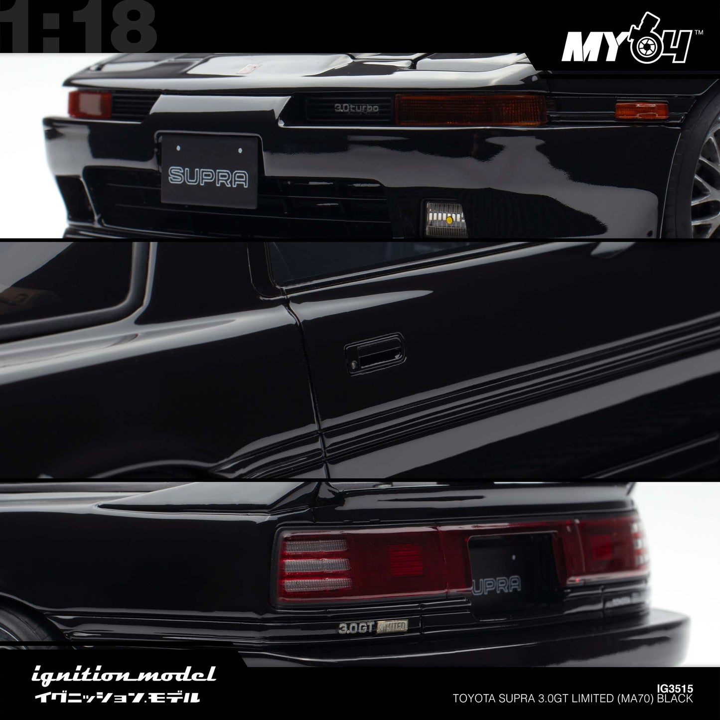 [Ignition Model] 1:18 Toyota Supra 3.0GT Limited (MA70) - Black