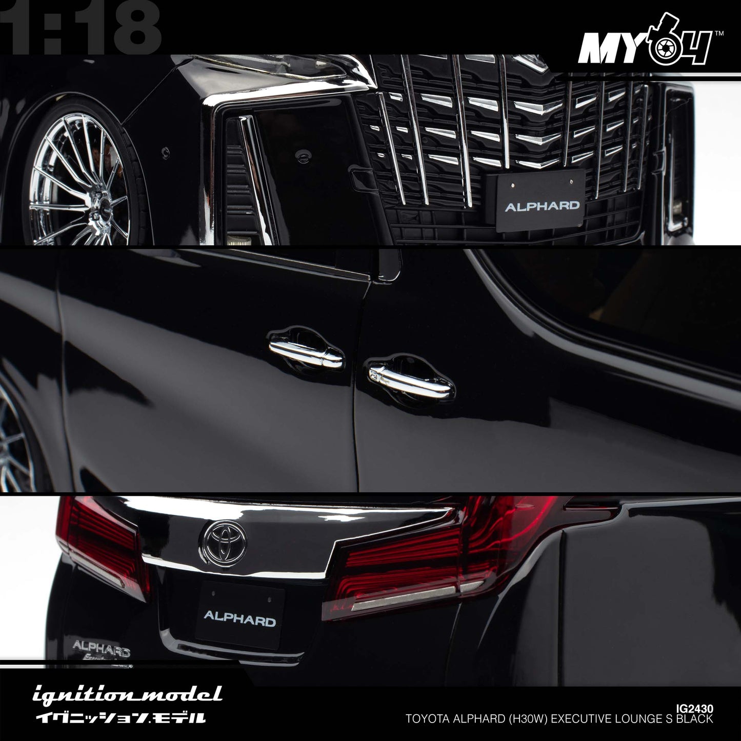 [Ignition Model] 1:18 Toyota Alphard (H30W) Executive Lounge S - Black