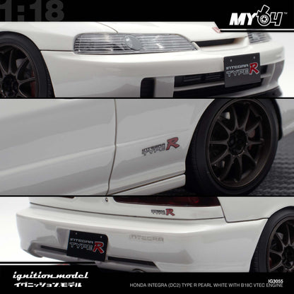 [Ignition Model] 1:18 Honda Integra (DC2) Type R - Pearl White With B18C VTEC Engine
