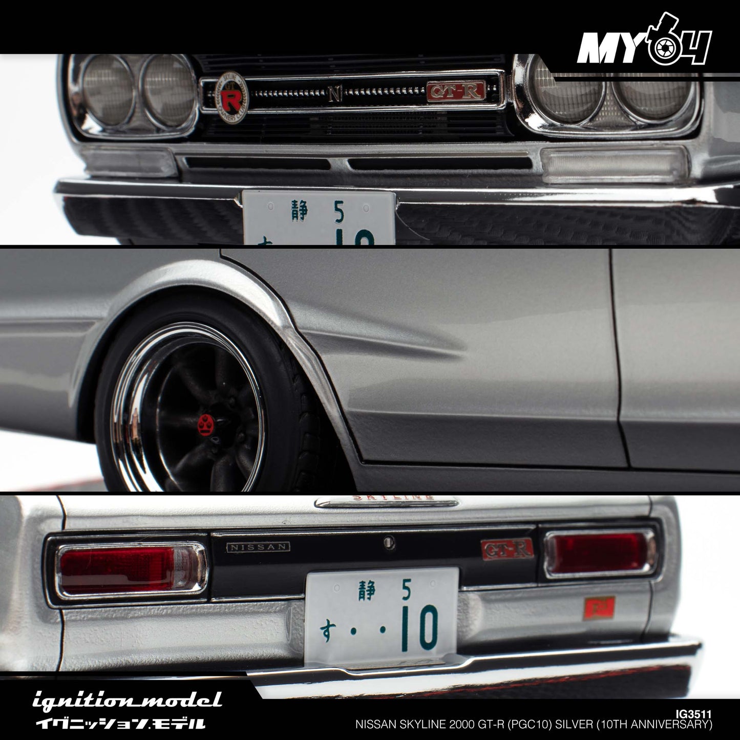 [Ignition Model] Nissan Skyline 2000 GT-R (PGC10) - Silver (10th Anniversary)