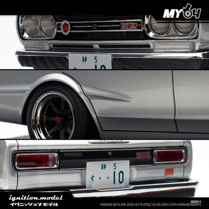 [Ignition Model] Nissan Skyline 2000 GT-R (PGC10) - Silver (10th Anniversary)