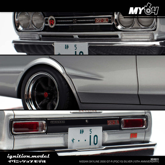 [Ignition Model] Nissan Skyline 2000 GT-R (PGC10) - Silver (10th Anniversary)