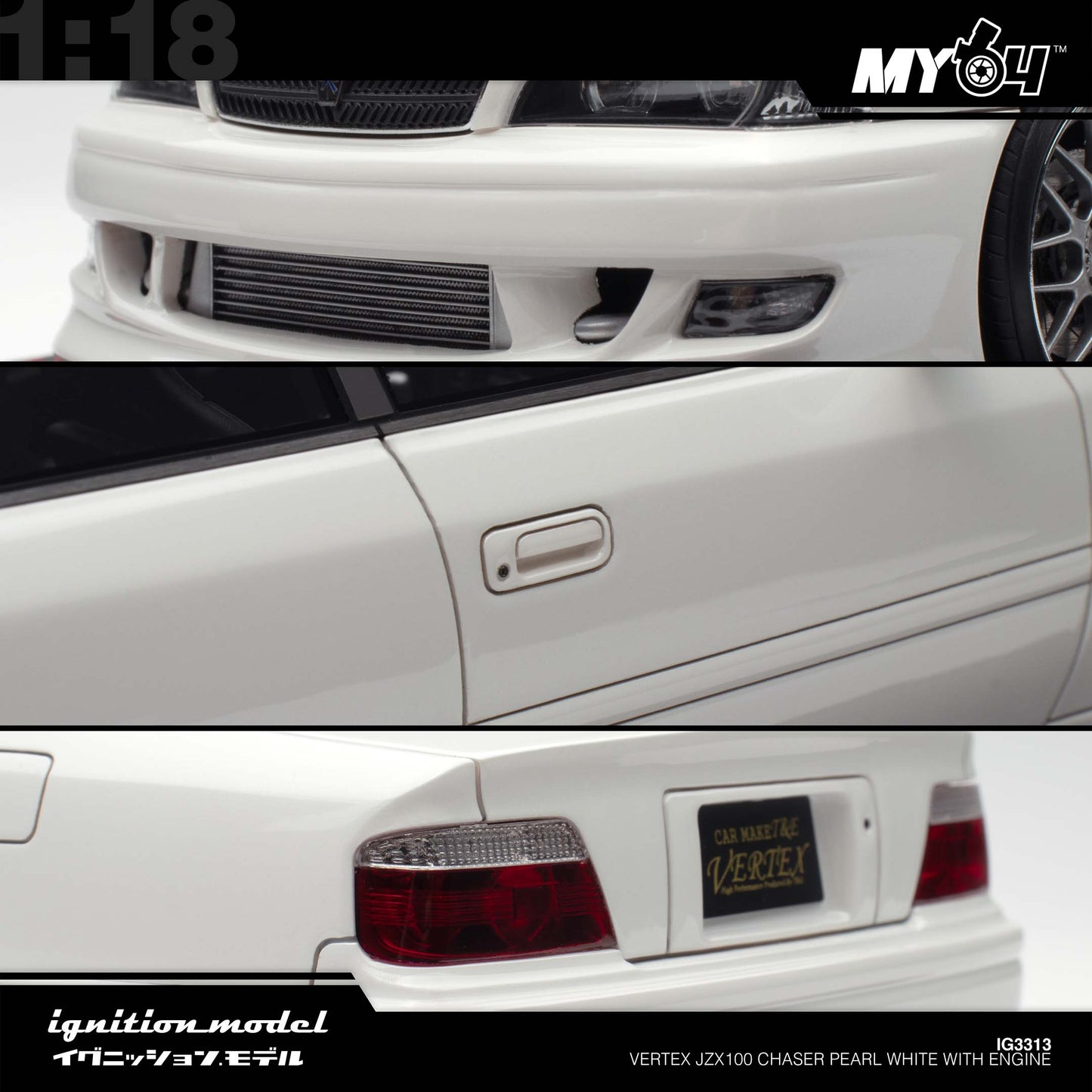 [Ignition Model] 1:18 Vertex JZX100 Chaser - Pearl White With Engine