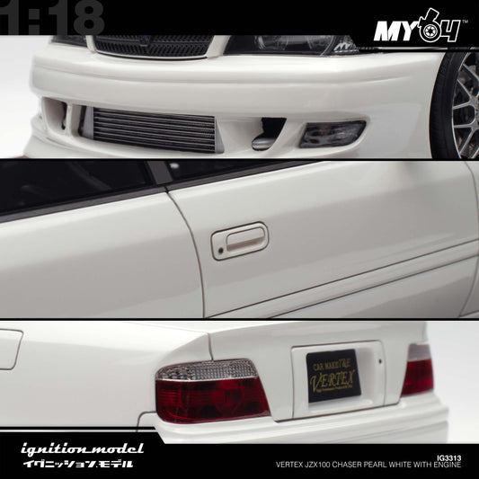 [Ignition Model] 1:18 Vertex JZX100 Chaser - Pearl White With Engine