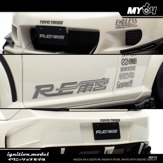 [Ignition Model] 1:18 Mazda RX-8 (SE3P) RE Aneniya - Pearl White With Engine Display