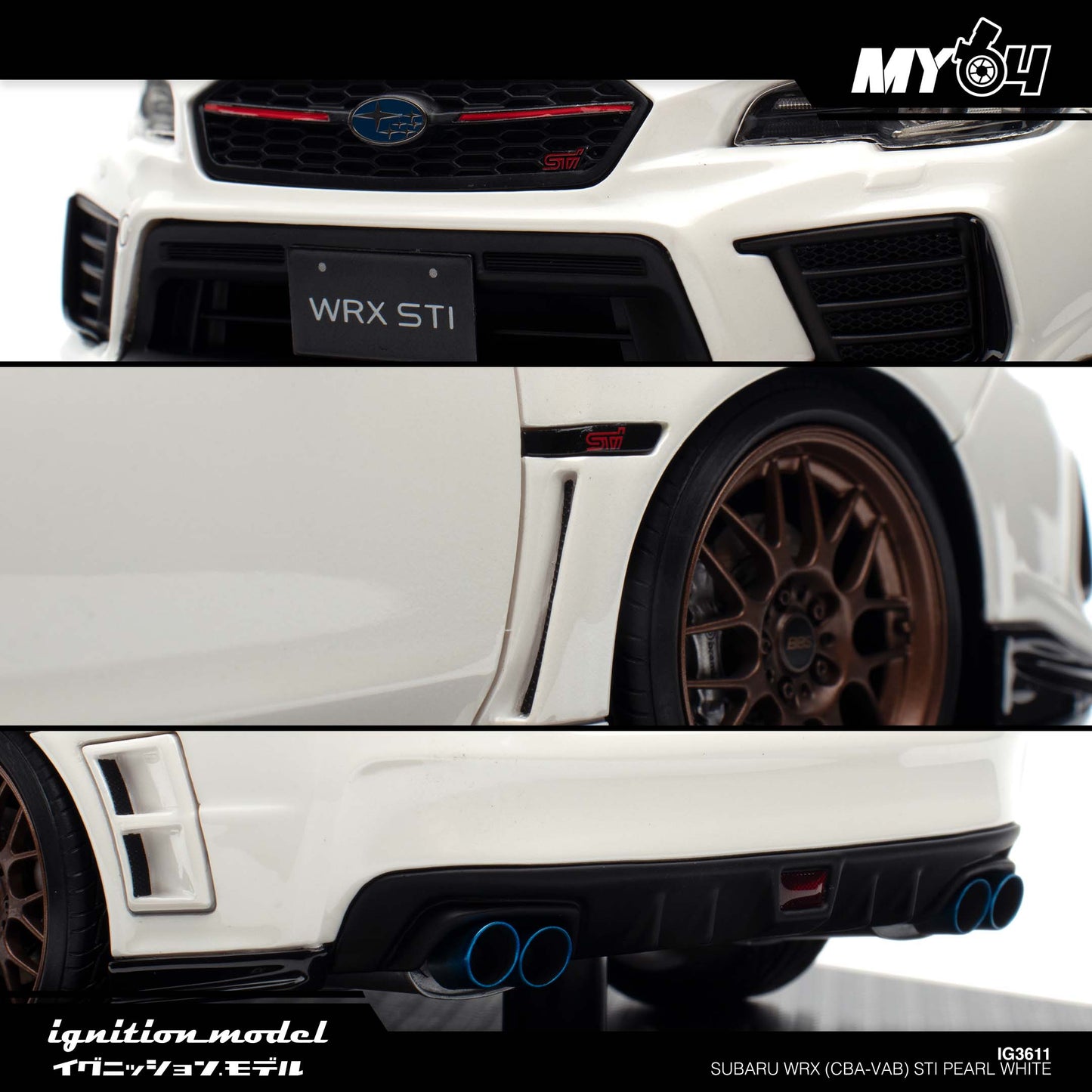 [Ignition Model] 1:18 Subaru WRX (CBA-VAB) STI - Pearl White