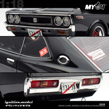 [Ignition Model] 1:18 Nissan Laurel 2000SGX (C130) - Metallic Black/Green