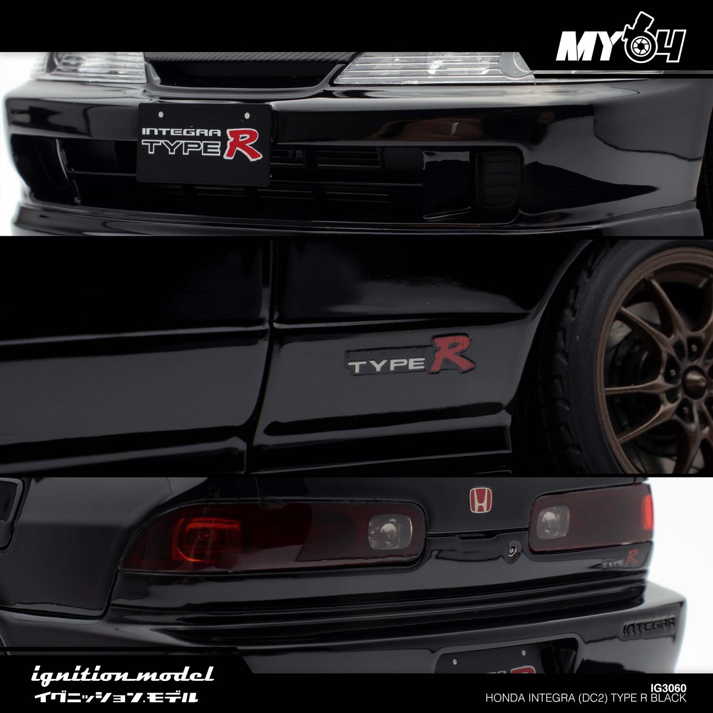[Ignition Model] 1:18 Honda Integra (DC2) Type R - Black