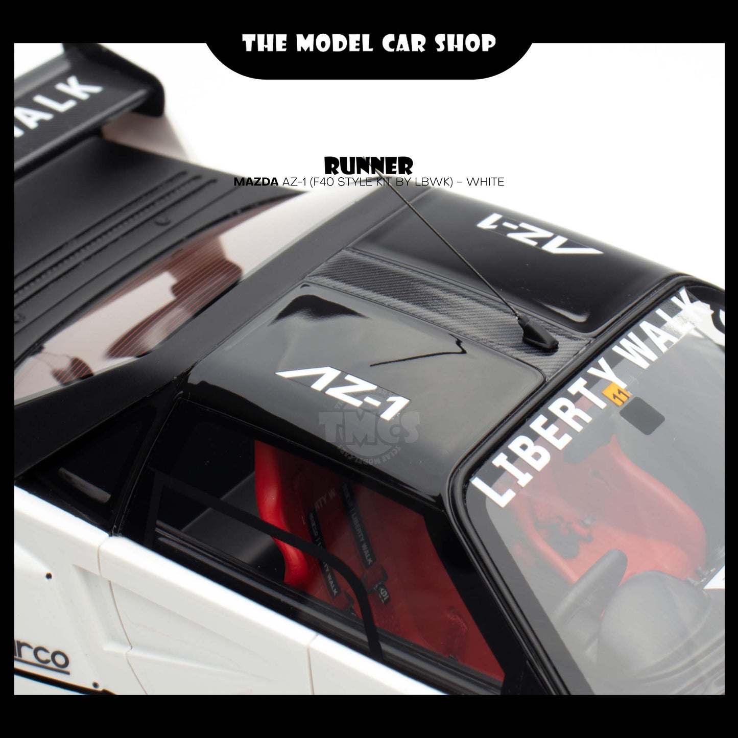 [Runner] 1:18 Mazda AZ-1 (F40 Style Kit By LBWK) - White