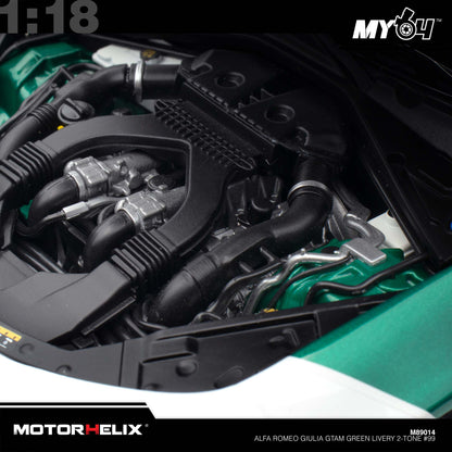 [Motorhelix] 1:18 Alfa Romeo Giulia GTAm - Green Livery 2-Tone #99