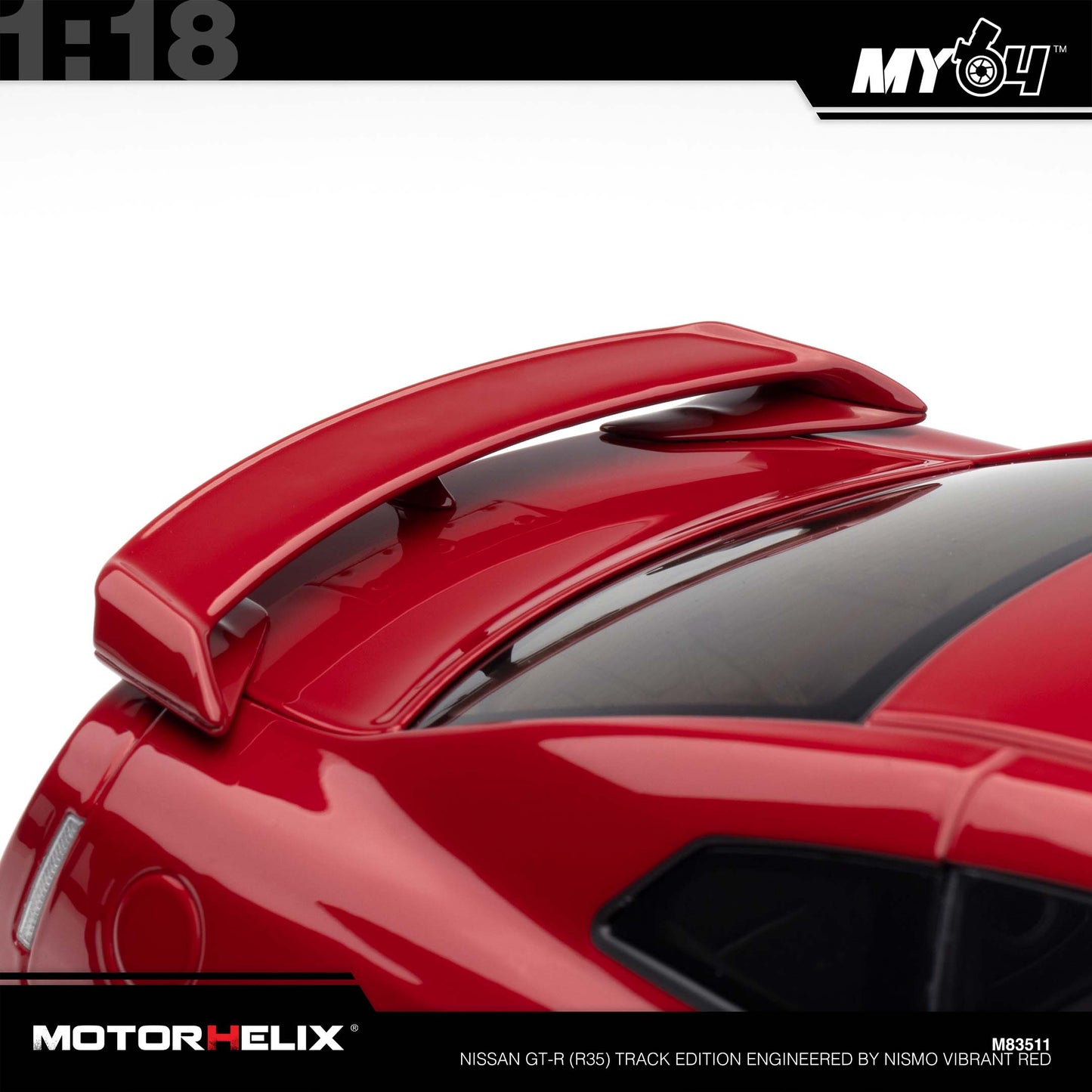 [Motorhelix] 1:18 Nissan GT-R (R35) Track Edition Engineered By NISMO - Vibrant Red
