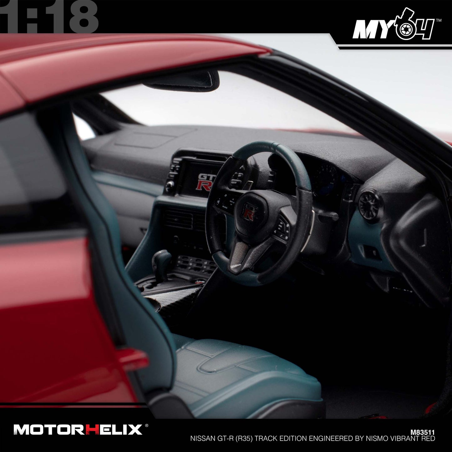 [Motorhelix] 1:18 Nissan GT-R (R35) Track Edition Engineered By NISMO - Vibrant Red