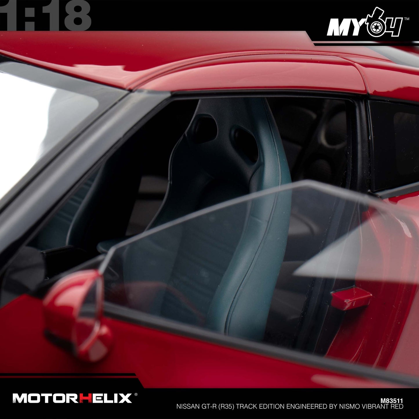 [Motorhelix] 1:18 Nissan GT-R (R35) Track Edition Engineered By NISMO - Vibrant Red