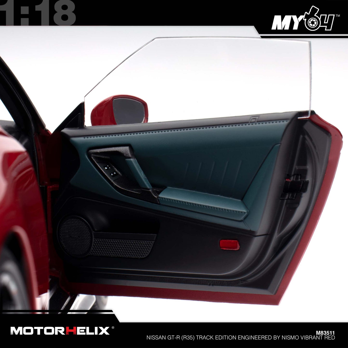 [Motorhelix] 1:18 Nissan GT-R (R35) Track Edition Engineered By NISMO - Vibrant Red
