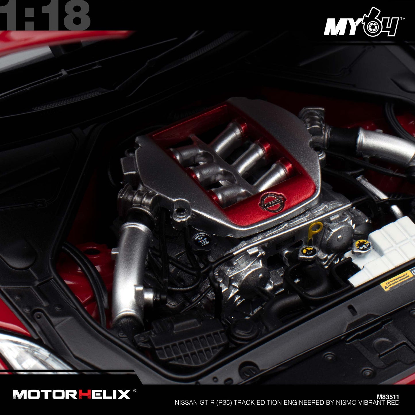 [Motorhelix] 1:18 Nissan GT-R (R35) Track Edition Engineered By NISMO - Vibrant Red