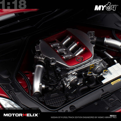 [Motorhelix] 1:18 Nissan GT-R (R35) Track Edition Engineered By NISMO - Vibrant Red