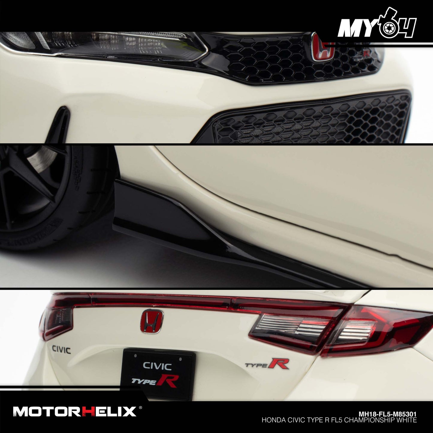 [Motorhelix] 1:18 Honda Civic Type R FL5 - Championship White