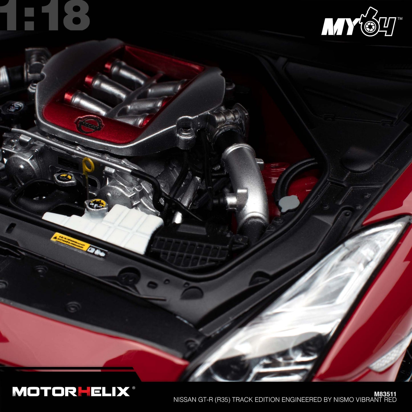 [Motorhelix] 1:18 Nissan GT-R (R35) Track Edition Engineered By NISMO - Vibrant Red