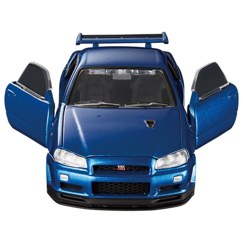Tomica Nissan Skyline GT-R R34 V-Spec II Nur Blue 1:43 Scale Tomica Premium JDM GTR R34 Biru Nismo R34 Blue Takara Tomy
