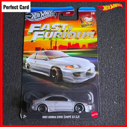 Hot Wheels Honda Civic Coupe EX EJ1 1993 Fast & Furious Silver Series Hotwheels The Fast & The Furious Honda Civic Coupe Black Ej1 EX Hotwheel F&F 2026 Set Diecast Model Car.