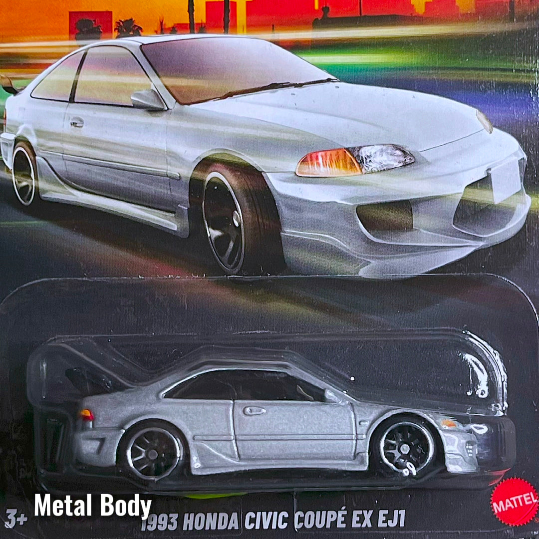 Hot Wheels Honda Civic Coupe EX EJ1 1993 Fast & Furious Silver Series Hotwheels The Fast & The Furious Honda Civic Coupe Black Ej1 EX Hotwheel F&F 2026 Set Diecast Model Car.