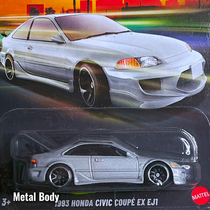 Hot Wheels Honda Civic Coupe EX EJ1 1993 Fast & Furious Silver Series Hotwheels The Fast & The Furious Honda Civic Coupe Black Ej1 EX Hotwheel F&F 2026 Set Diecast Model Car.