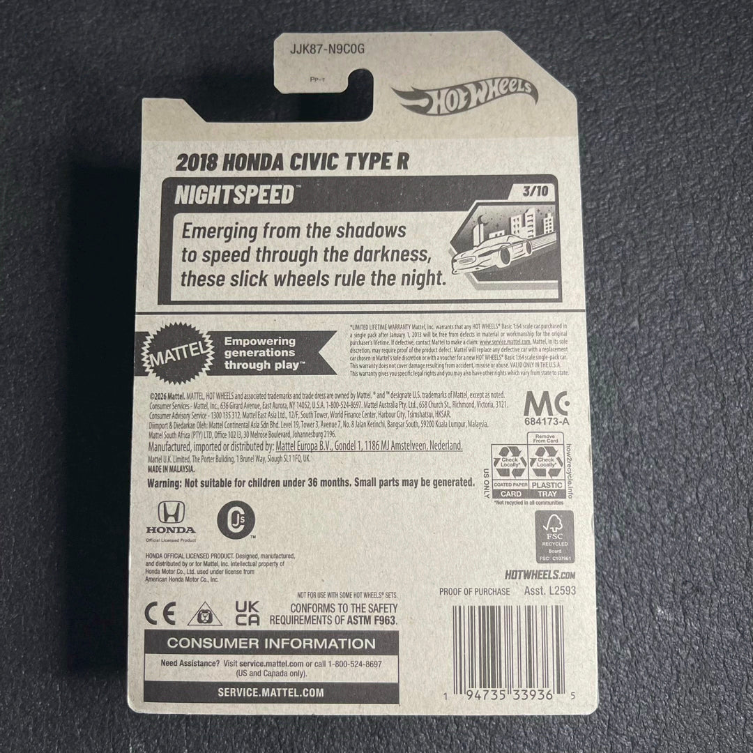 Hot Wheels Honda Civic Type R FK8 US Card Hotwheels JDM Fk8 Civic Type R Dark Green Hot Wheels Honda Type R Civic Hijau Hotwheel Civic Green 2026 New Hot Wheel Civic