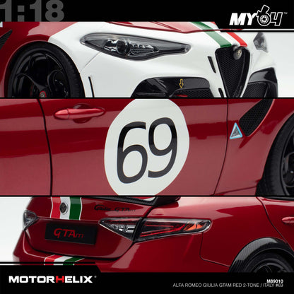 [Motorhelix] 1:18 Alfa Romeo Giulia GTAm - Red 2-Tone / Italy #69