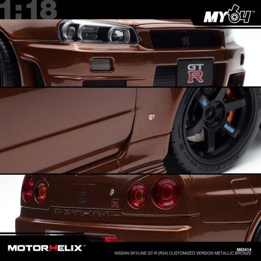 [Motorhelix] Nissan Skyline GT-R (R34) Customized Version  - Metallic Bronze