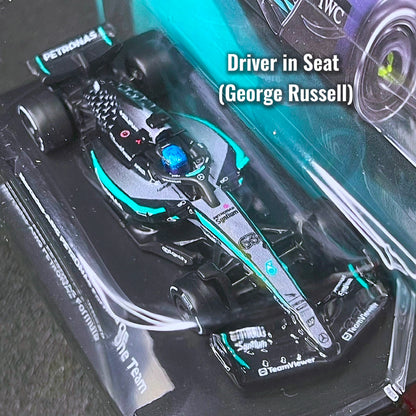 Hot Wheels F1 Mercedes AMG Petronas Formula One Team #63 with George Russell 2025 F1 Mercedes Car Hotwheels Mercedes Benz F1 Petronas AMG F1 Vehicle No.63 Mercedes AMG F1 Car Hotwheel F1 Mercedes Formula 1 Mercedes Hot wheel 44 Lewis Hamilton F1