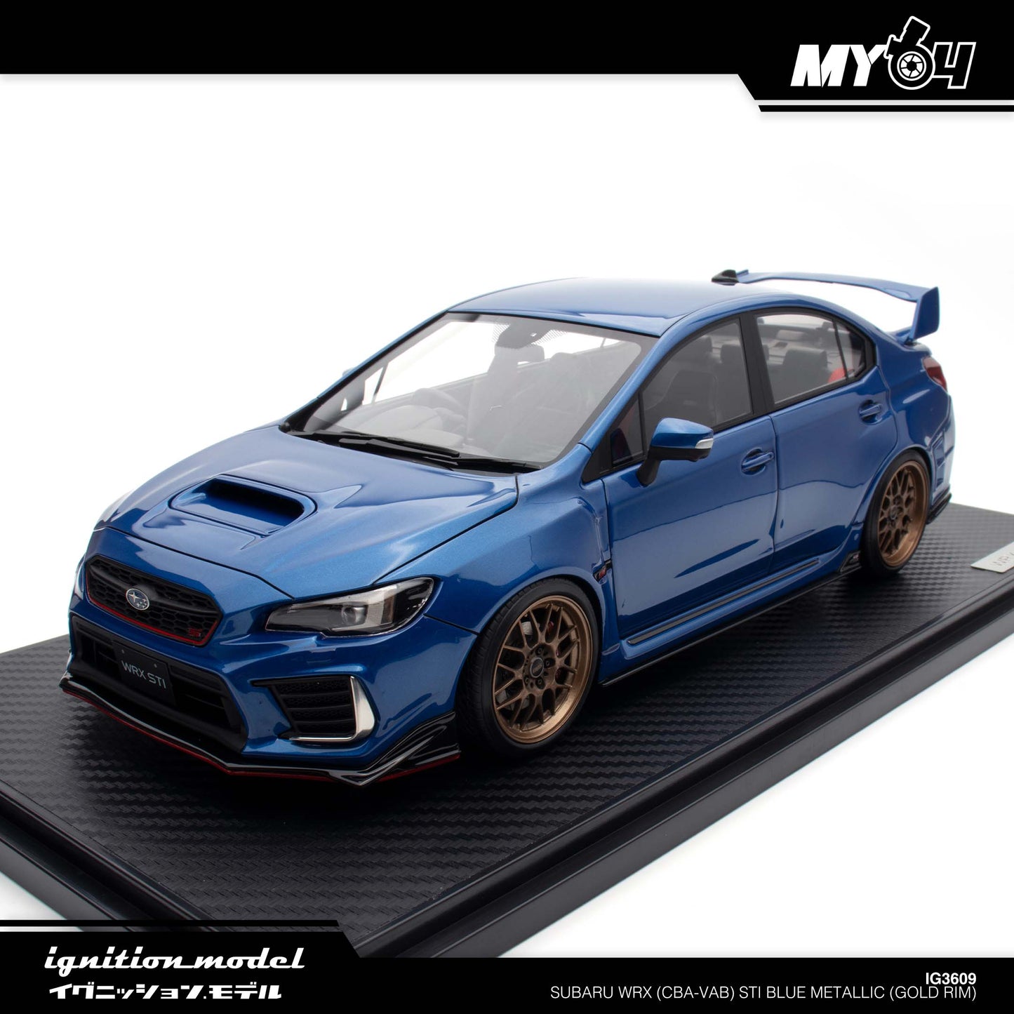 [Ignition Model] Subaru WRX (CBA-VAB) STI - Blue Metallic (Gold Rim)