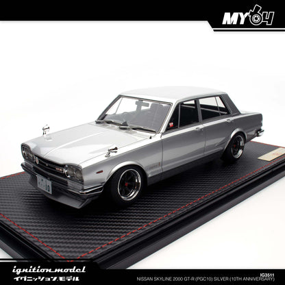 [Ignition Model] Nissan Skyline 2000 GT-R (PGC10) - Silver (10th Anniversary)