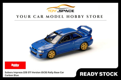 [HOBBY JAPAN] 1:64 Subaru Impreza 22B STi Version (GC8) Rally Base Car Carbon Blue - Toy Space Diecast Online Store Singapore