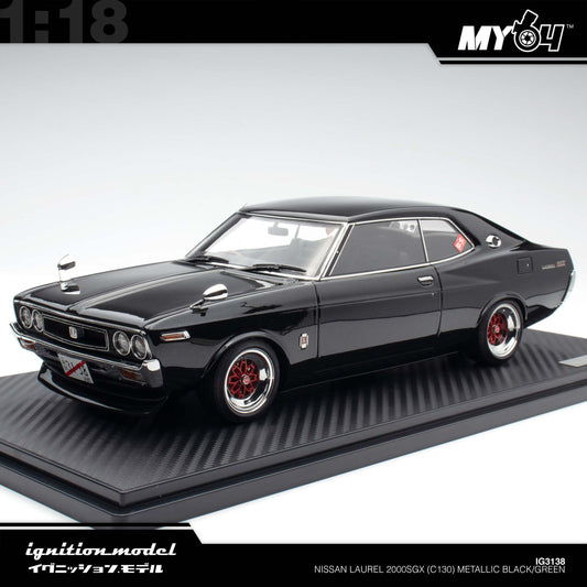 [Ignition Model] 1:18 Nissan Laurel 2000SGX (C130) - Metallic Black/Green