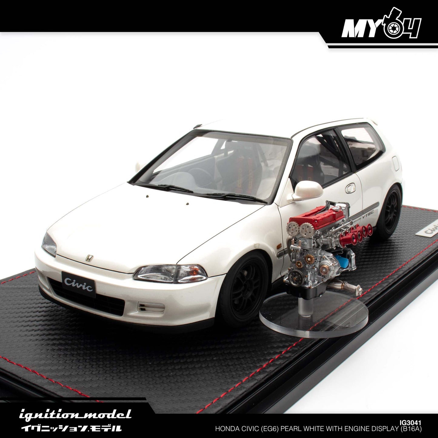 [Ignition Model] Honda Civic (EG6) - Pearl White With Engine Display (B16A)