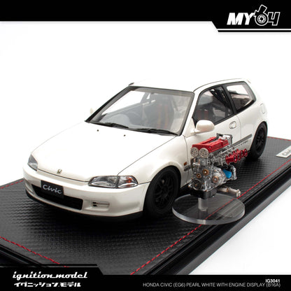 [Ignition Model] Honda Civic (EG6) - Pearl White With Engine Display (B16A)