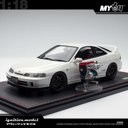 [Ignition Model] 1:18 Honda Integra (DC2) Type R - Pearl White With B18C VTEC Engine