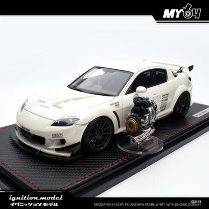 [Ignition Model] 1:18 Mazda RX-8 (SE3P) RE Aneniya - Pearl White With Engine Display