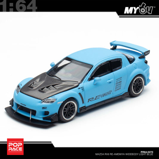 [Pop Race] 1:64 Mazda RX-8 Re-Amemiya - Light Blue