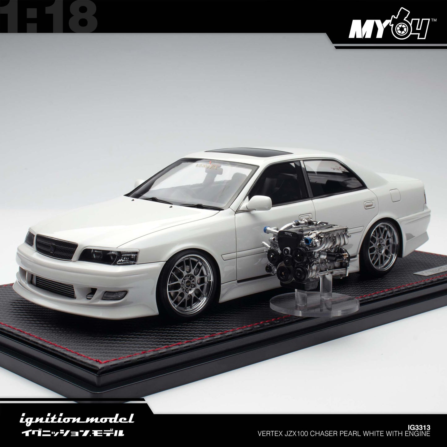 [Ignition Model] 1:18 Vertex JZX100 Chaser - Pearl White With Engine