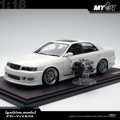 [Ignition Model] 1:18 Vertex JZX100 Chaser - Pearl White With Engine