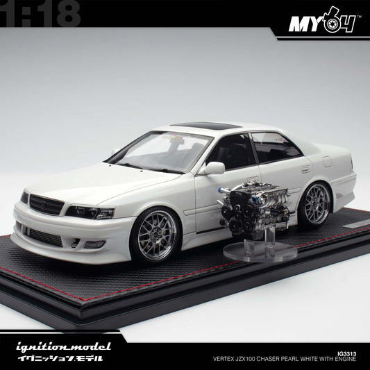 [Ignition Model] 1:18 Vertex JZX100 Chaser - Pearl White With Engine