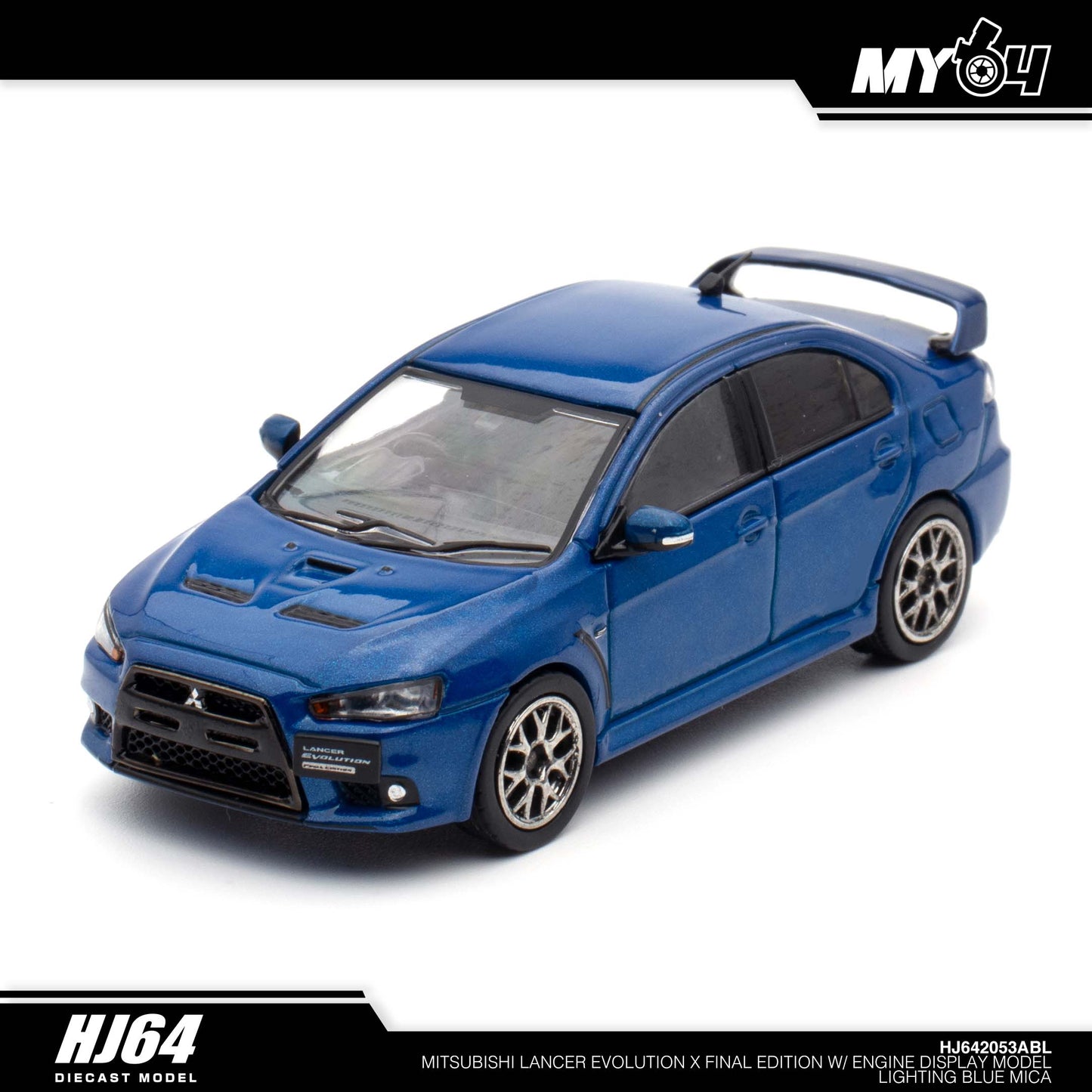 [Hobby Japan] Mitsubishi Lancer Evolution Ⅹ Final Edition With Engine Display Model - Lightning Blue Mica