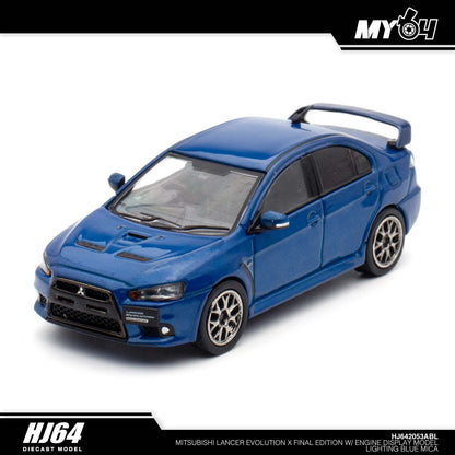 [Hobby Japan] Mitsubishi Lancer Evolution Ⅹ Final Edition With Engine Display Model - Lightning Blue Mica