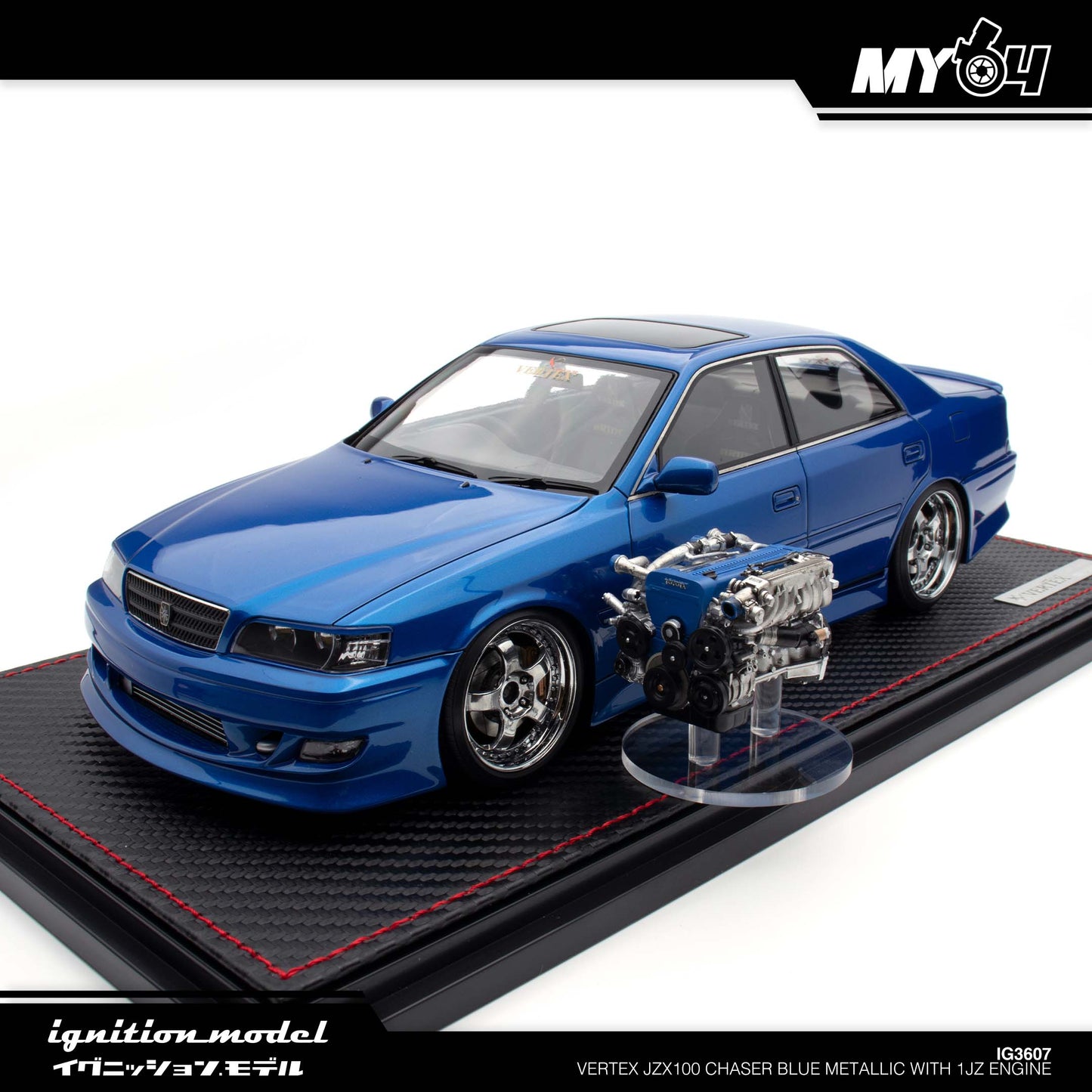 [Ignition Model] Vertex JZX100 Chaser - Blue Metallic With 1JZ Engine