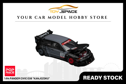 [POP RACE] 1:64 Pandem Civic EG6 "Kanjozoku" - Toy Space Diecast Online Store Singapore