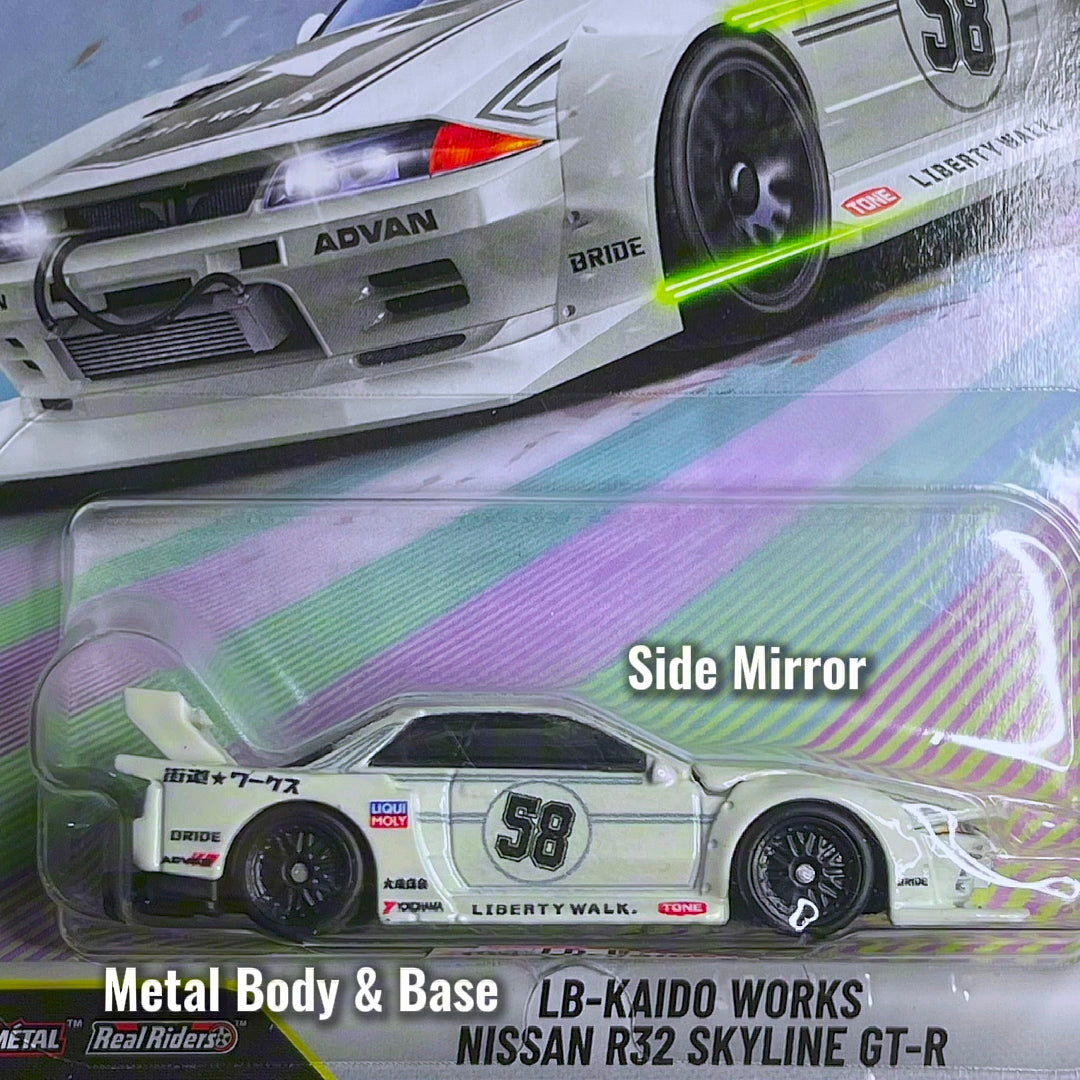 Hot Wheels LB-Kaido Works Nissan Skyline GT-R R32 Aero Styles Premium Car Culture Hotwheels LBWK GTR R32 Lando Norris GTR R32 Lbwk 2026 R32 GTR Liberty Walk Hotwheels Premium Aero Style Premium Card Gtr r32