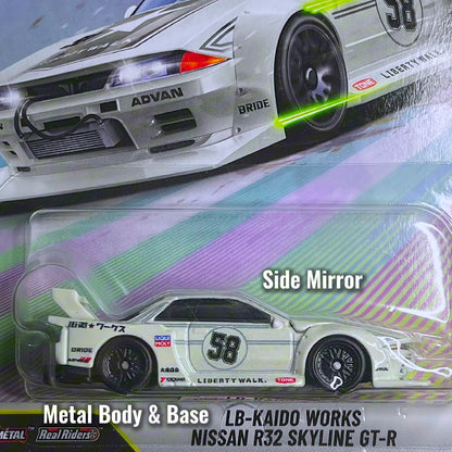 Hot Wheels LB-Kaido Works Nissan Skyline GT-R R32 Aero Styles Premium Car Culture Hotwheels LBWK GTR R32 Lando Norris GTR R32 Lbwk 2026 R32 GTR Liberty Walk Hotwheels Premium Aero Style Premium Card Gtr r32