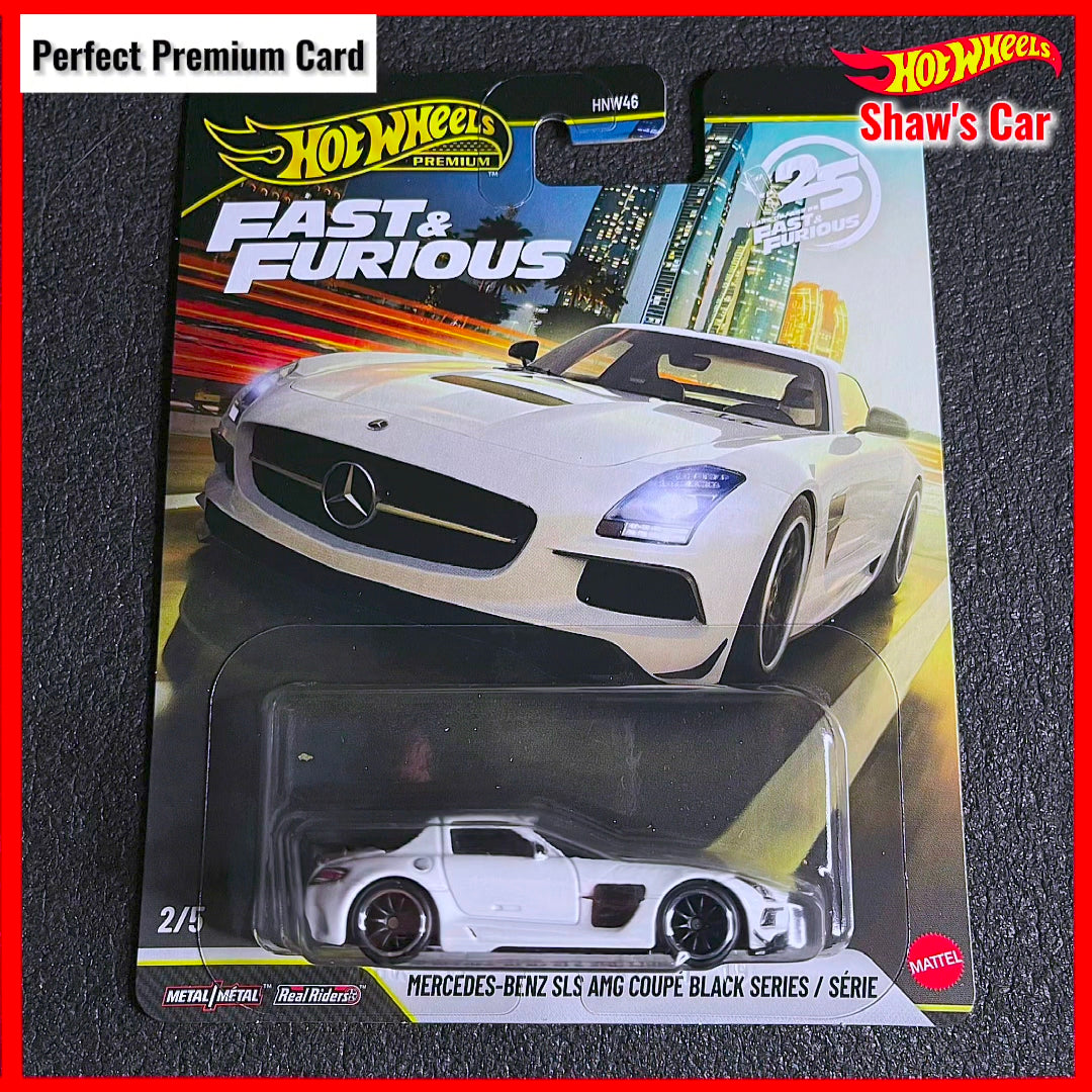 Hot Wheels Mercedes Benz SLS AMG Coupe Black Series [First Edition] Premium Car Culture F&f Hotwheels Mercedes SLR White
